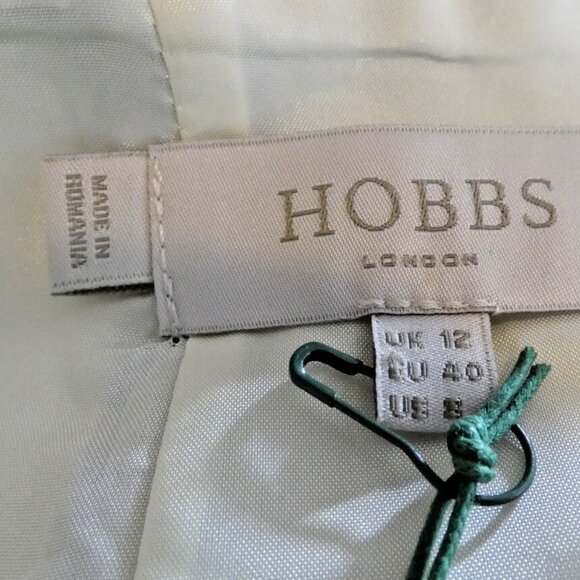 Hobbs Wool blend Plaid Skirt Size 8 Gray Floral London UK British NWT - Picture 7 of 7